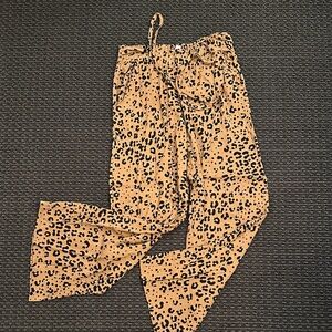 LuLaRoe Tan Leopard Print Wide Leg Pants